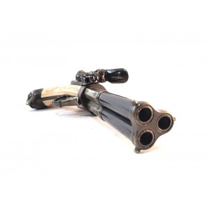 Fransız Üç Namlulu Antik Tabanca