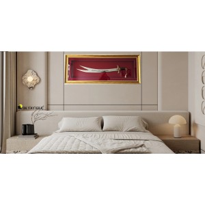 Kırmızı Paspartulu Lüx Zülfikar Kılıçlı Tablo (Yeni)