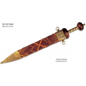 Antik Roma Dönemi-Gladyatör Gladius Kılıcı (Sarı Pirinç)