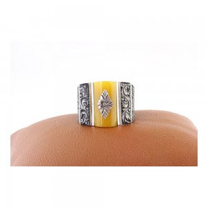 Nurullah Daştan Usta Sıkma Kehribar Özel Kalemişi Gümüş Yüzük