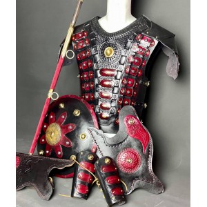 Savaşçı Zırhı Deri Set Kombin (Deri Zırh, Kalkan, Sadak, Tirkeş, Bileklik, Kılıç )