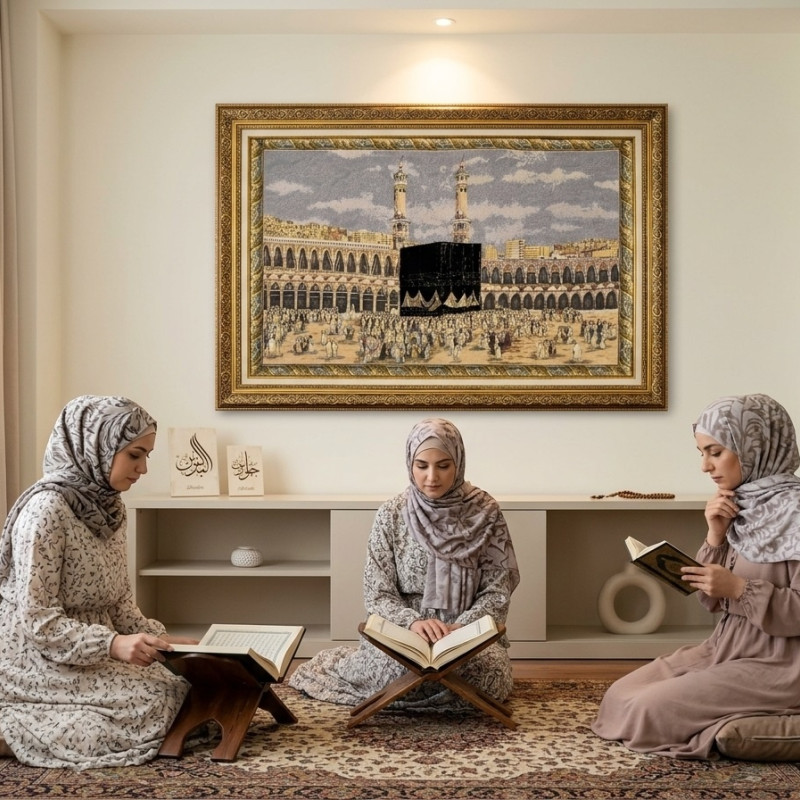 Yeni Kabe Goblen Tablo -  Estetik Gold Çerçeveli 85*126