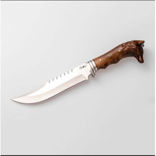 Kurtbaşlı Tırtırlı Kamp ve Avcı Bıçağı (28cm)