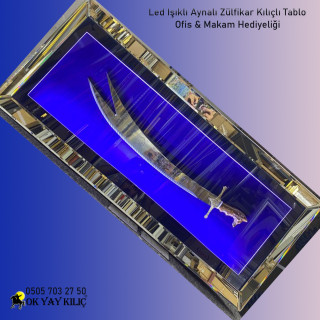 Kurtbaşlı Zülfikar Kılıçlı Aynalı lüks Tablo 