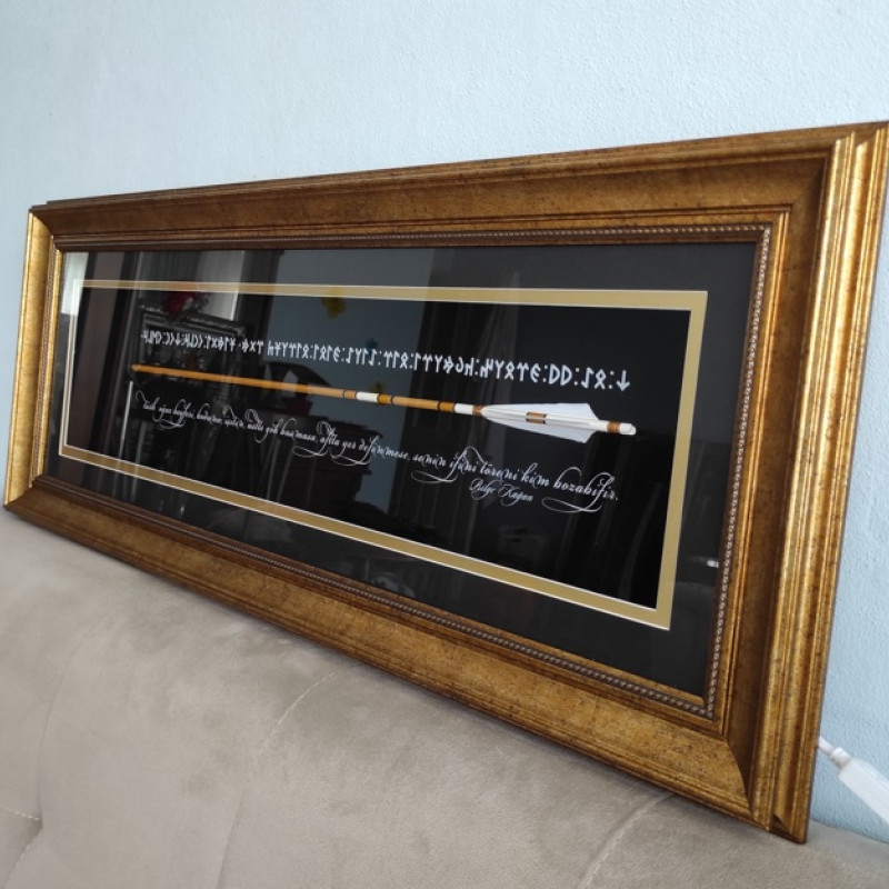 Siyah Desen  Ok'lu Hediyelik Vip Tablo 40*100