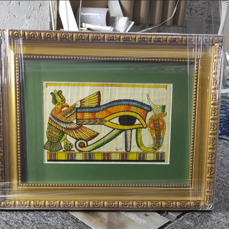Orjinal Papirus'a Antik Mısır Horus'un Gözü Tablosu